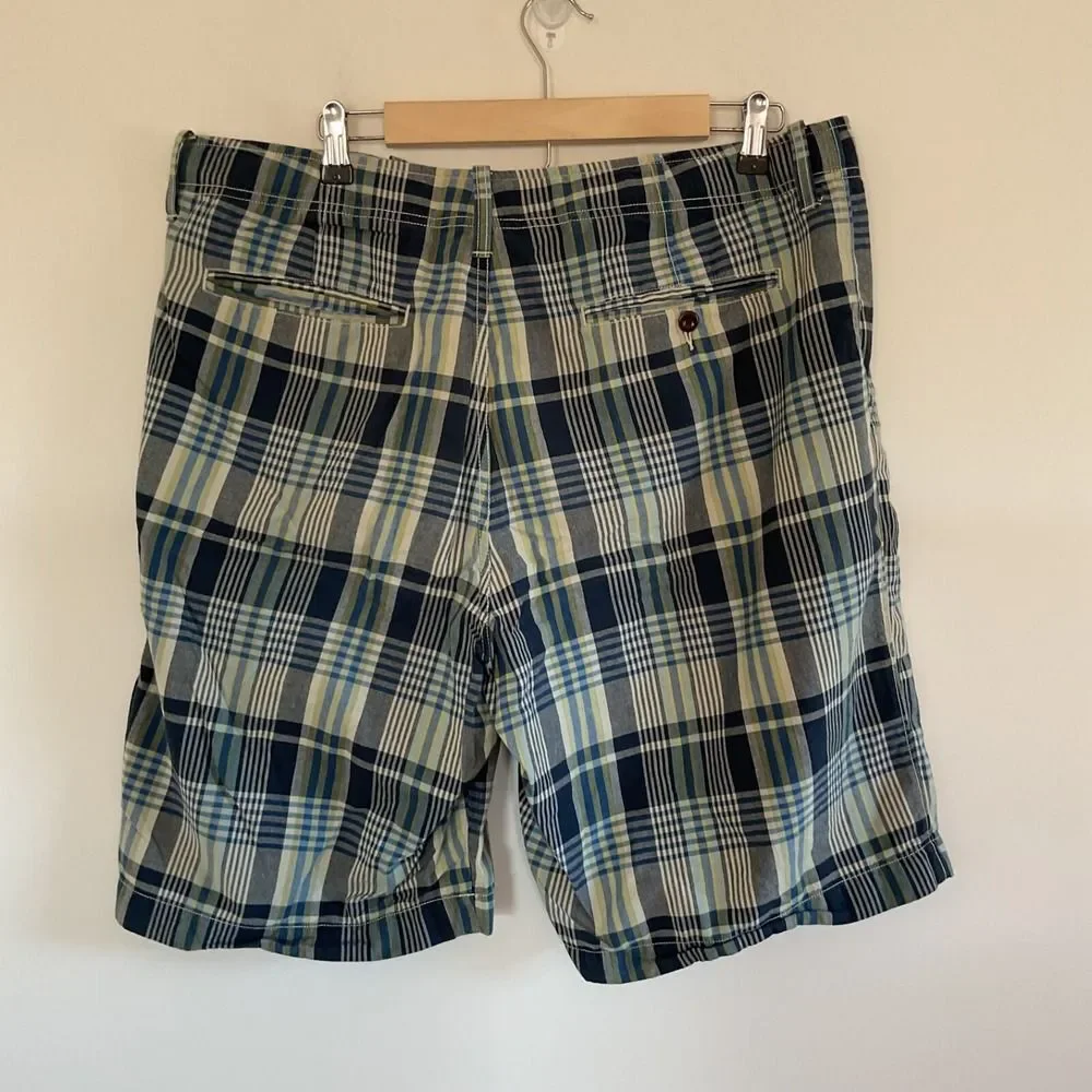 J. Crew Relaxed Fit Cotton Shorts Mens Sz 36 Multicolor Plaid 10.5 Inseam Preppy